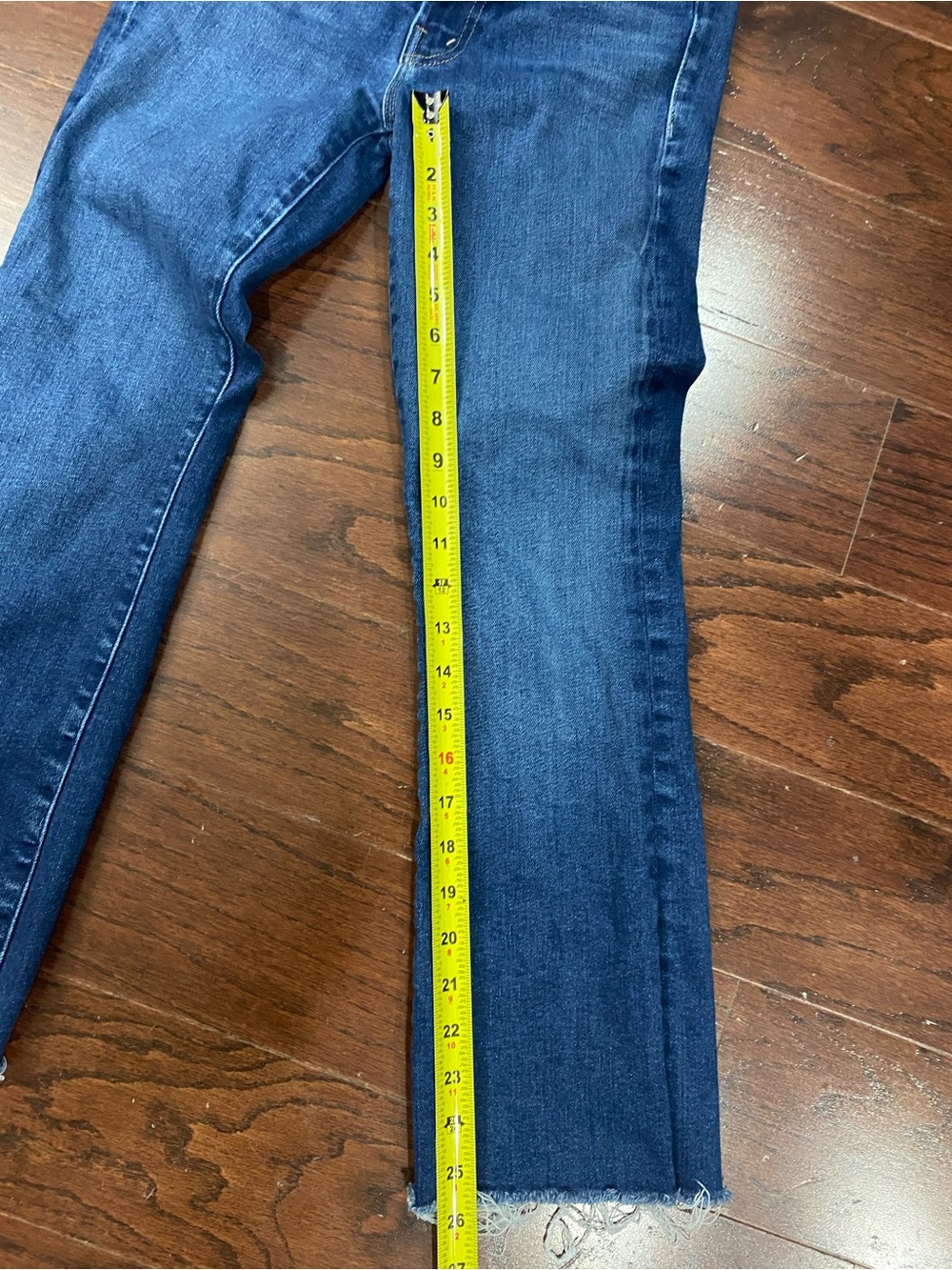 Mother The Hustler Ankle Fray Jeans In Home Movies Dark Wash High Rise Size 26 - Picture 2 of 7
